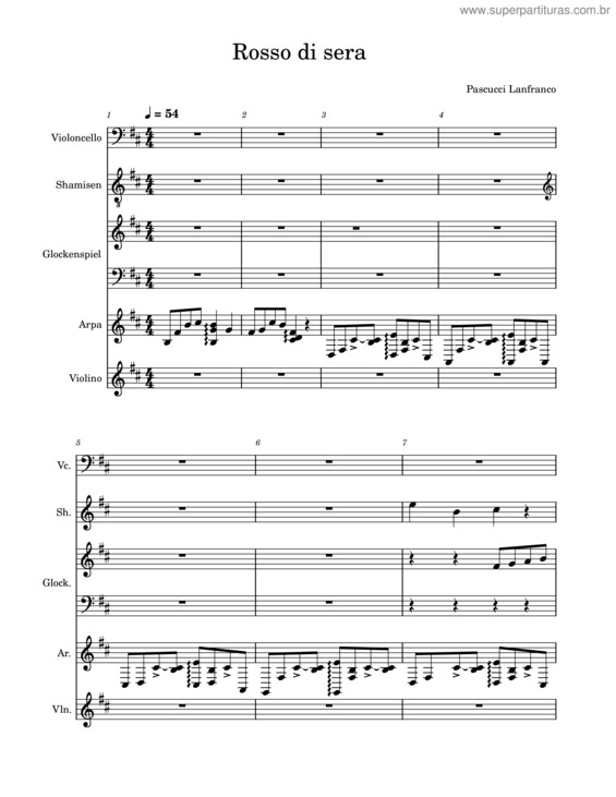 Partitura da música Rosso Di Sera