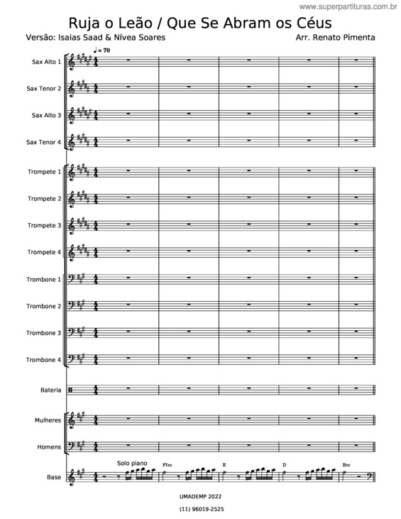 Partitura da música Ruja O Leão v.4