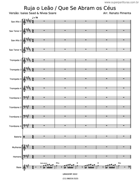 Partitura da música Ruja O Leão v.7