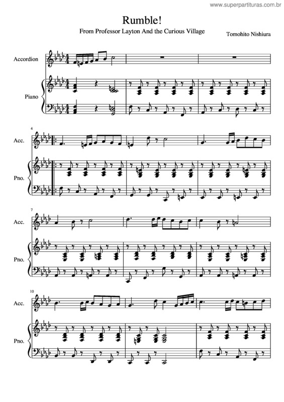 Partitura da música Rumble!