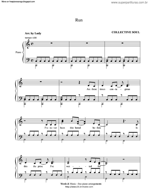 Partitura da música Run v.3