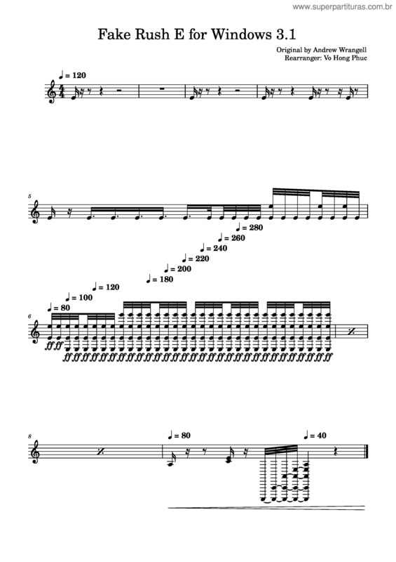 Partitura da música Rush E