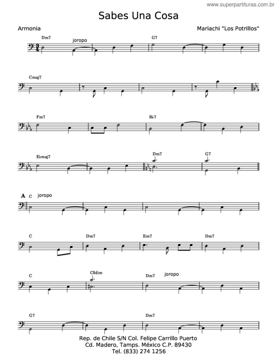 Partitura da música Sabes Una Cosa v.2