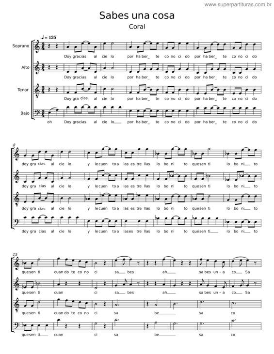 Partitura da música Sabes Una Cosa v.3