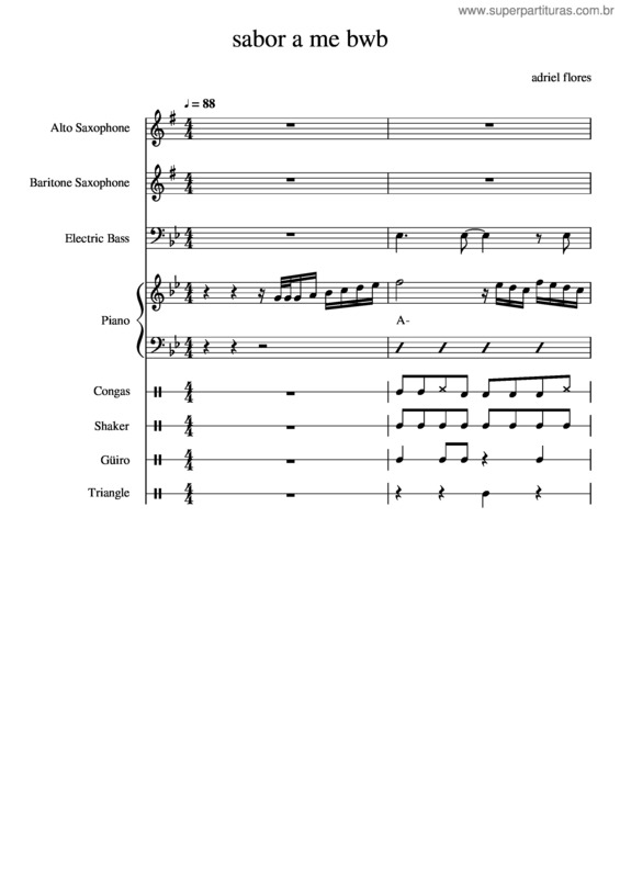 Partitura da música Sabor A Mi Bw