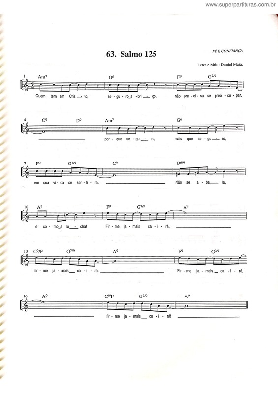 Partitura da música Salmo 125