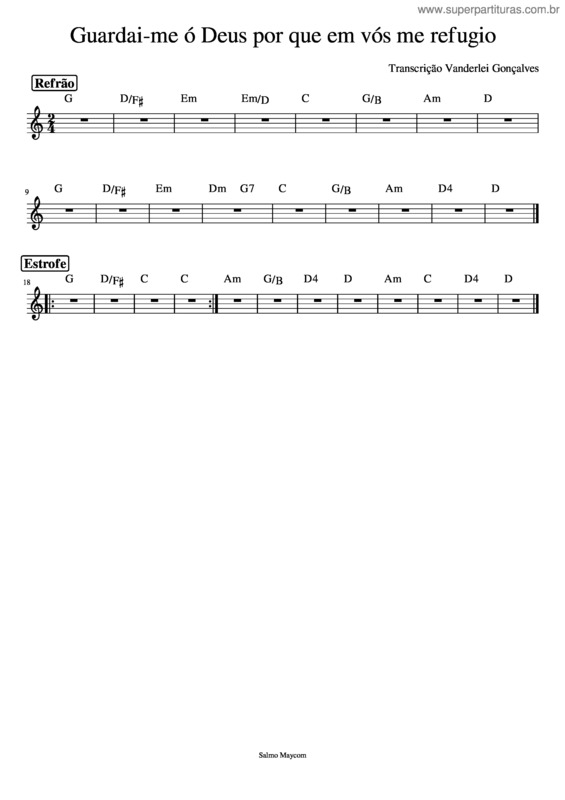 Partitura da música Salmo v.3