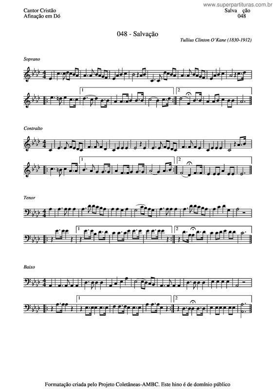 Partitura da música Salvação v.2