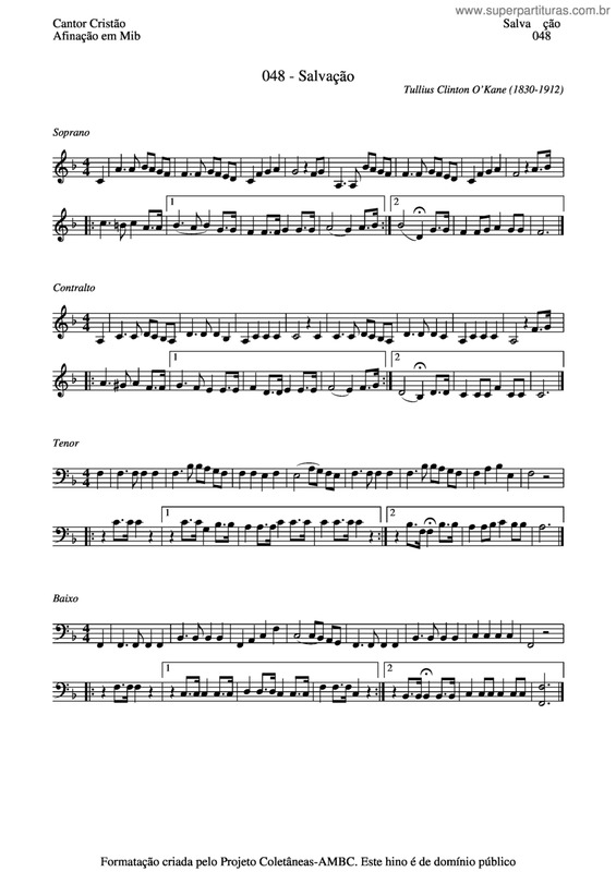 Partitura da música Salvação v.4