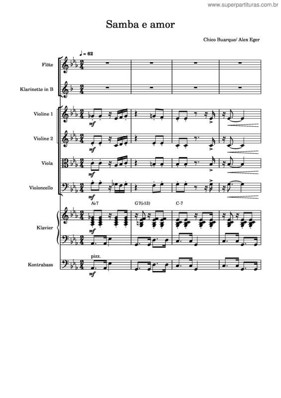 Partitura da música Samba E Amor v.6