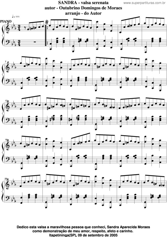 Partitura da música Sandra v.17