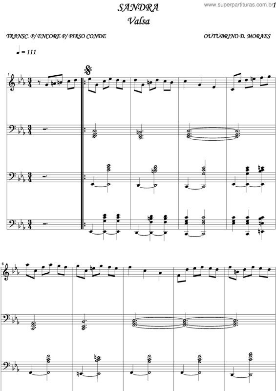 Partitura da música Sandra v.6