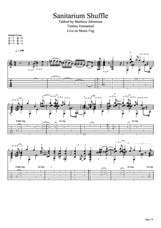 Partitura da música Sanitarium Shuffle