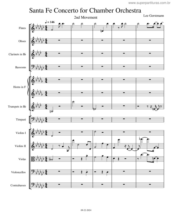 Partitura da música Santa Fe Concerto For Chamber Orchestra v.3