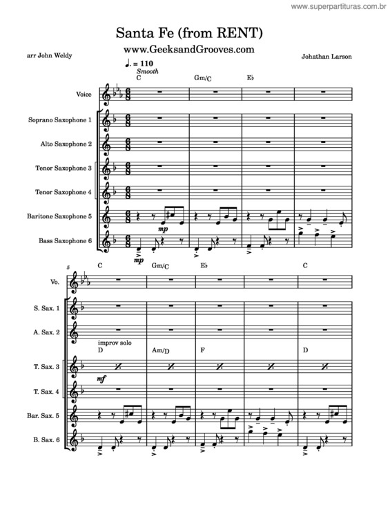 Partitura da música Santa Fe v.10