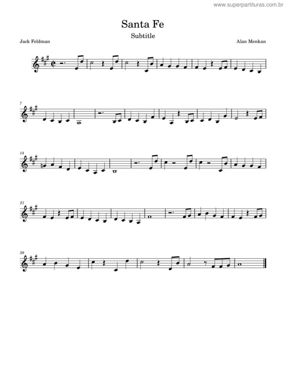 Partitura da música Santa Fe v.15