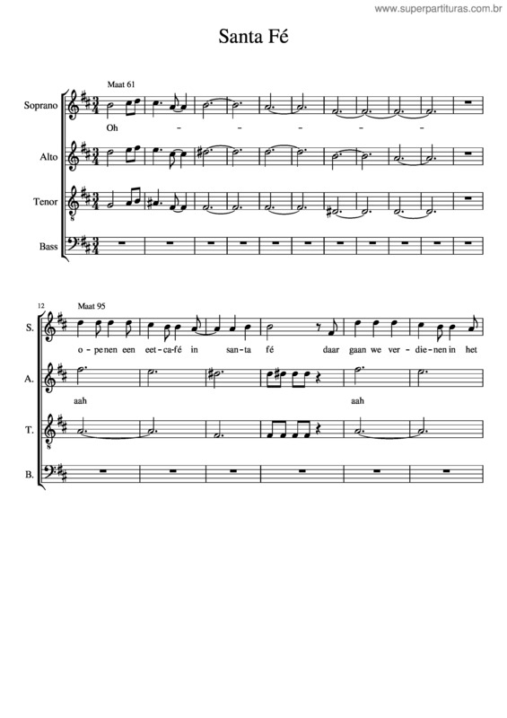 Partitura da música Santa Fe v.5