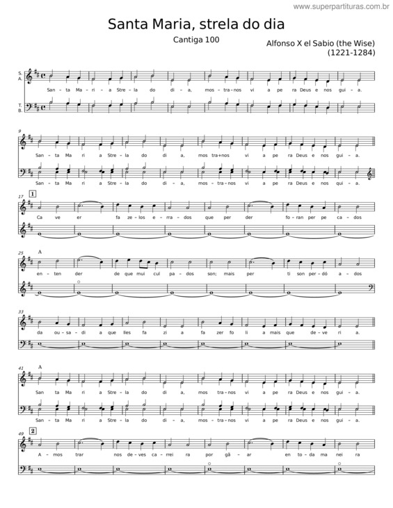 Partitura da música Santa Maria, Strela Do Dia v.4