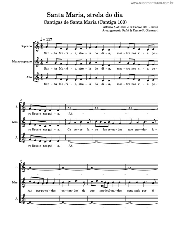 Partitura da música Santa Maria Strela Do Dia v.3