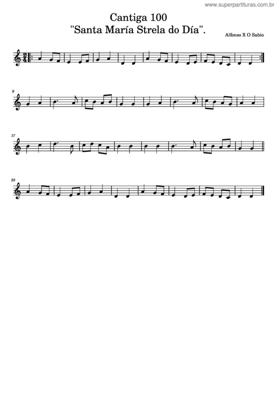 Partitura da música Santa Maria Strela Do Dia v.7