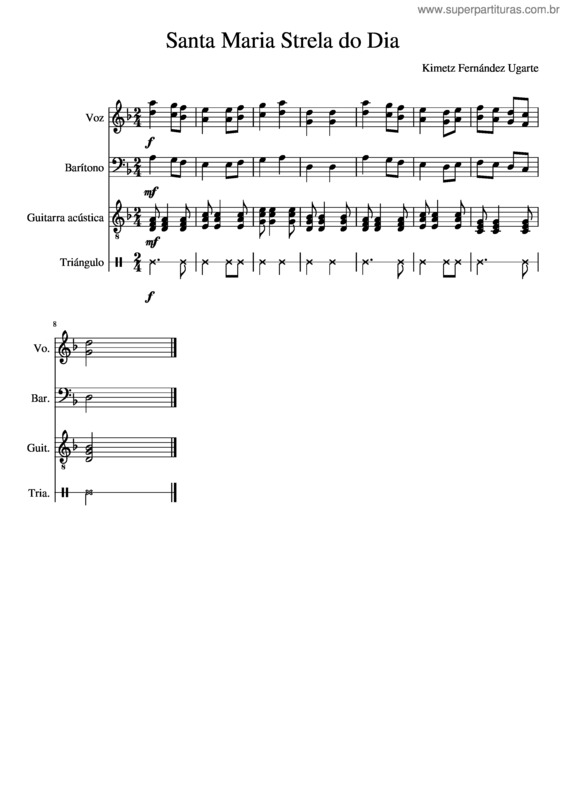 Partitura da música Santa Maria Strela Do Dia v.8