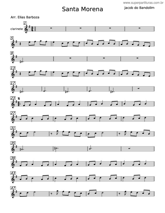 Partitura da música Santa Morena v.11