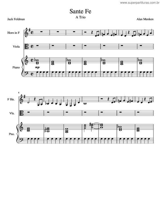 Partitura da música Sante Fe Trio