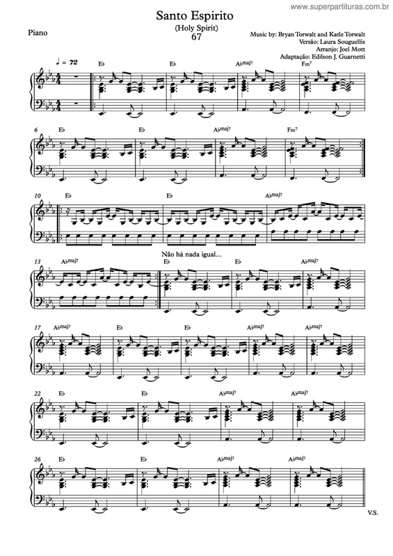 Partitura da música Santo Espírito v.12