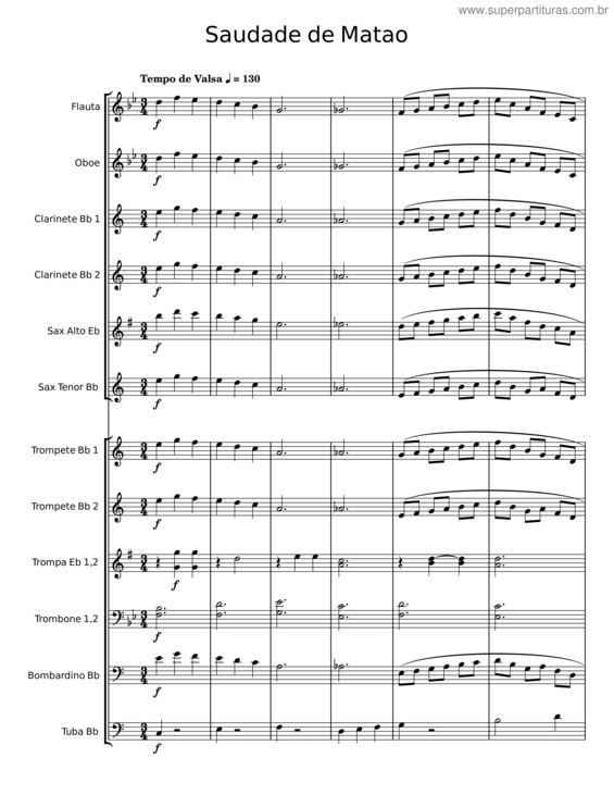 Partitura da música Saudade De Matão v.9