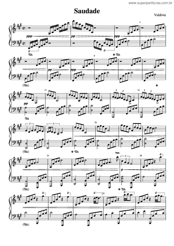 Partitura da música Saudade v.31