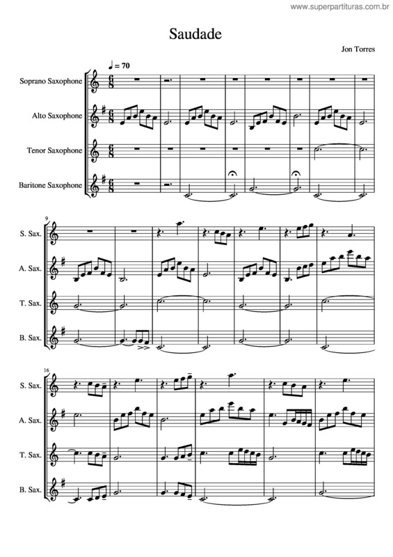 Partitura da música Saudade v.32