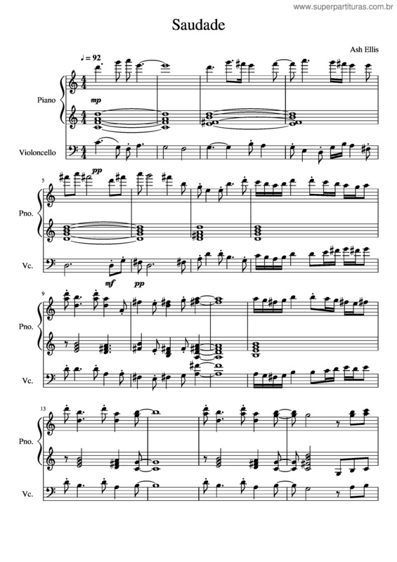 Partitura da música Saudade v.33