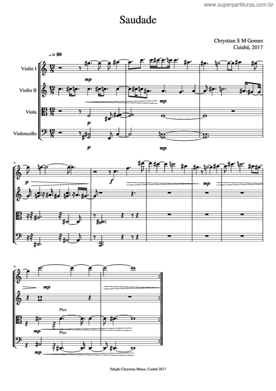 Partitura da música Saudade v.35