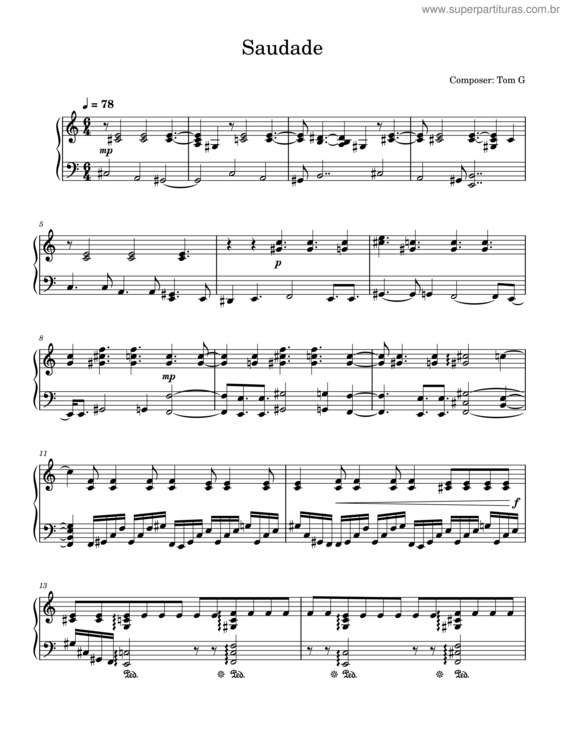 Partitura da música Saudade v.38