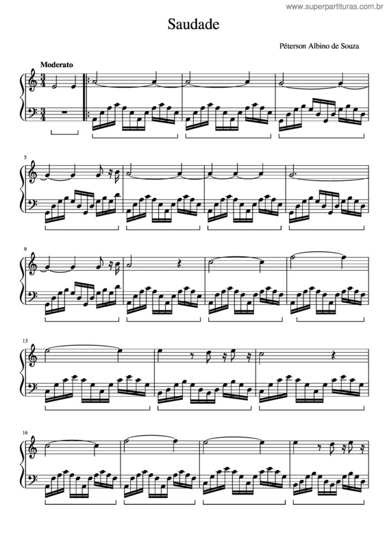 Partitura da música Saudade v.41