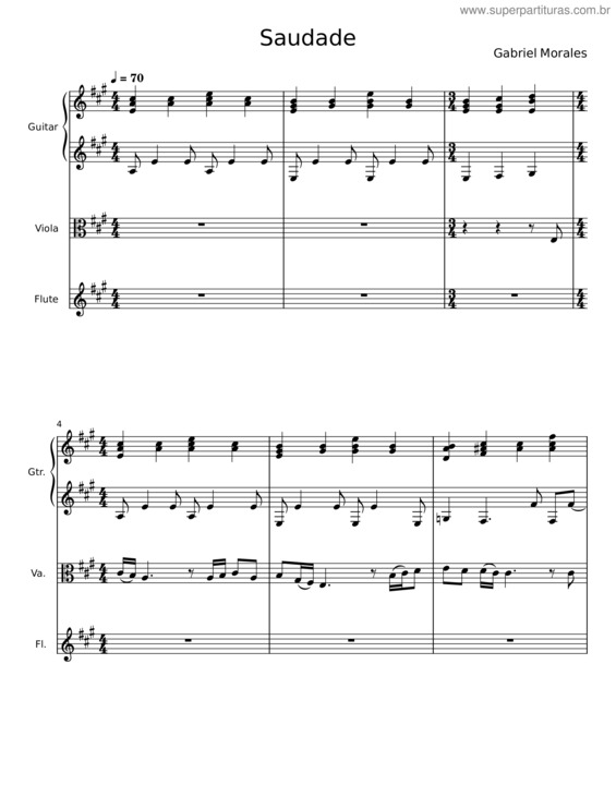 Partitura da música Saudade v.44