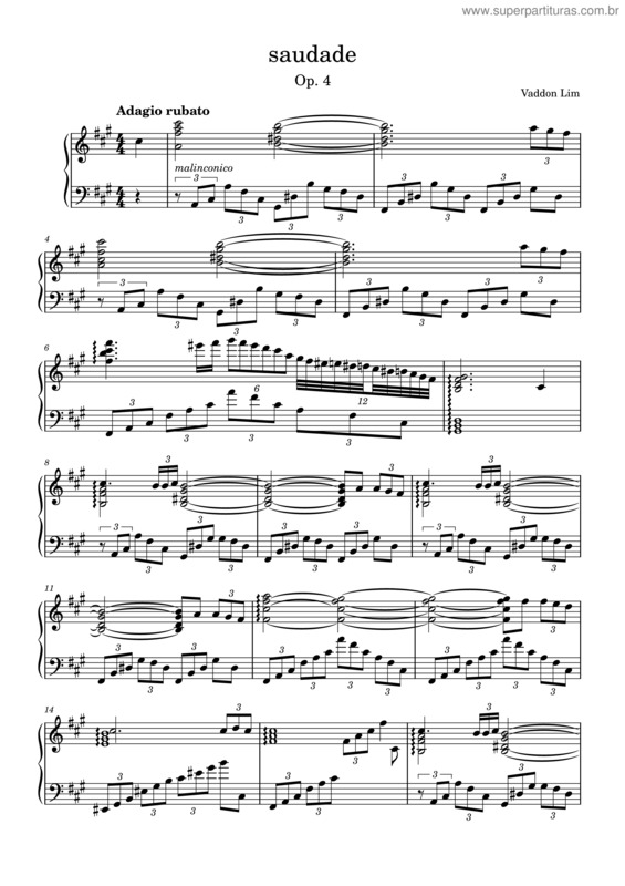 Partitura da música Saudade v.46