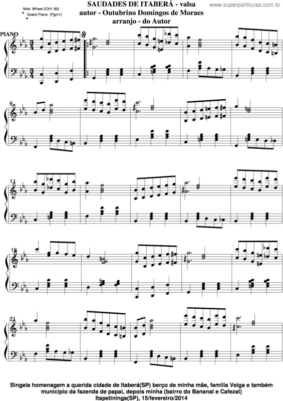 Partitura da música Saudades De Itaberá v.4