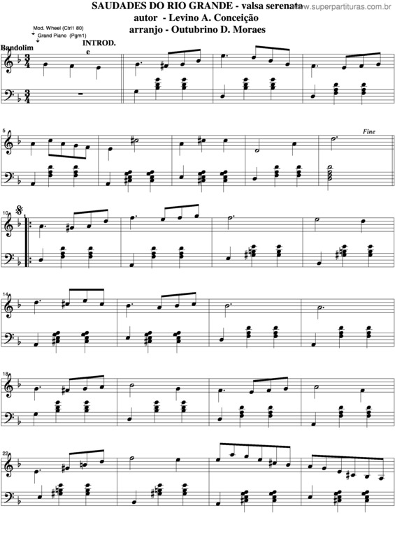 Partitura da música Saudades Do Rio Grande v.5