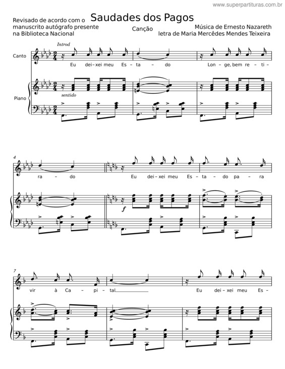 Partitura da música Saudades Dos Pagos v.3