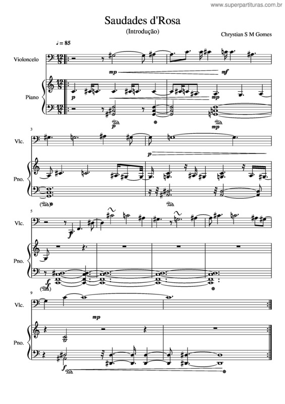 Partitura da música Saudades v.26