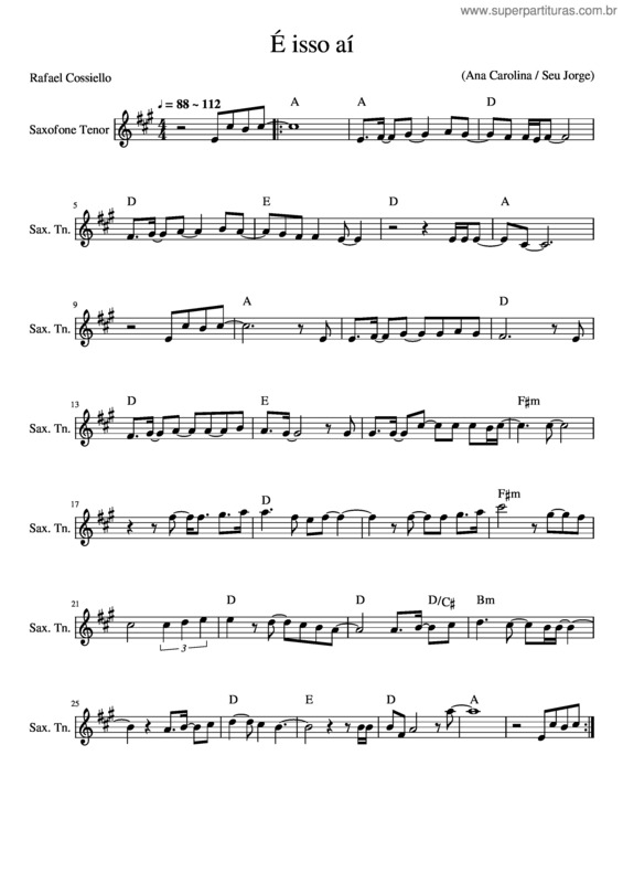 Partitura da música Sax Tenor v.2