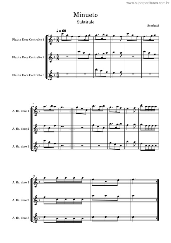 Partitura da música Scarlatti