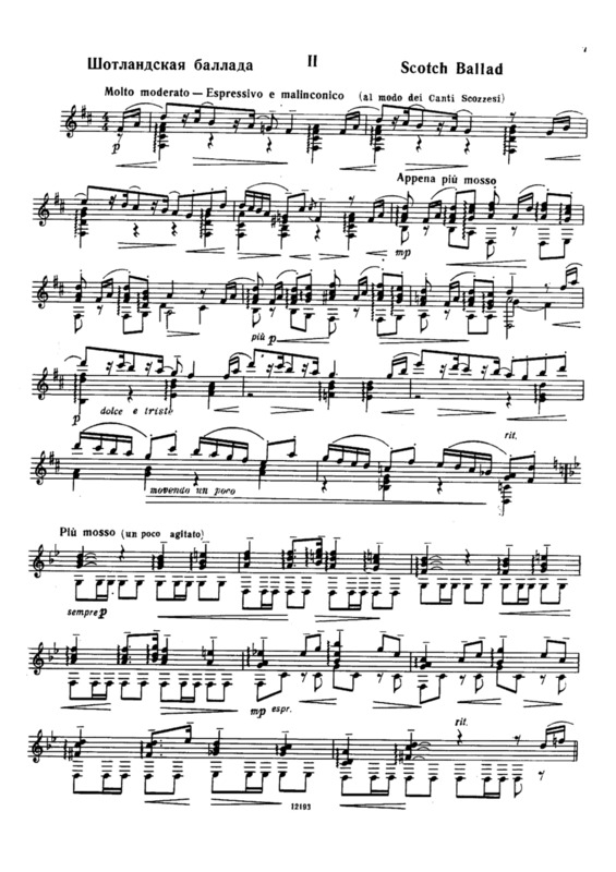 Partitura da música Scotch Ballad