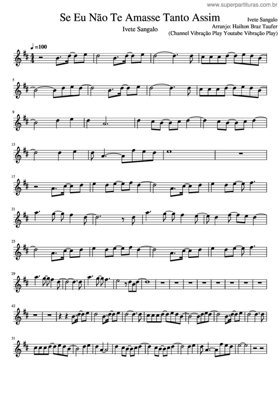 Partitura da música Se Eu Não Te Amasse Tanto Assim v.7