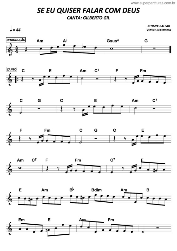 Partitura da música Se Eu Quiser Falar Com Deus v.16