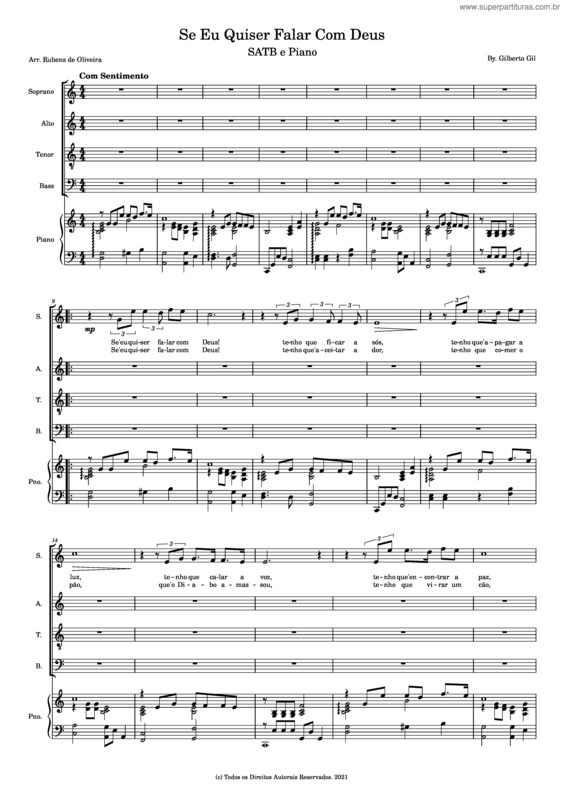 Partitura da música Se Eu Quiser Falar Com Deus v.18