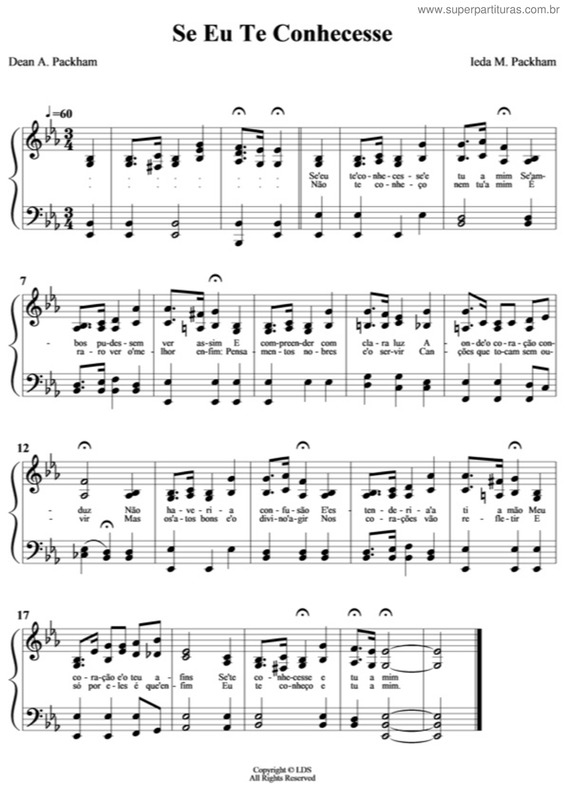 Partitura da música Se Eu Te Conhecesse