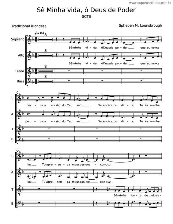 Partitura da música Sê Minha Vida, Ó Deus De Poder