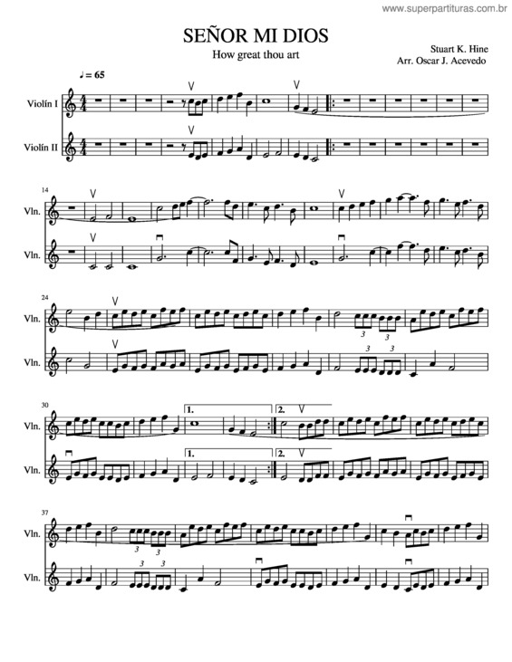 Partitura da música Señor Mi Dios